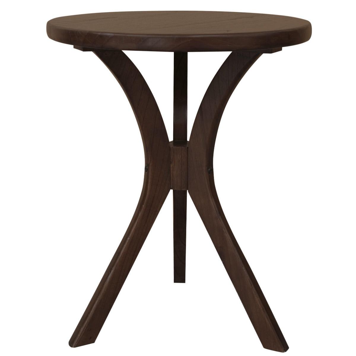GATSBY WHITE CEDAR ROUND SIDE TABLELAMP TABLE SET WALNUT - MyChocolateWood
