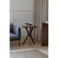 GATSBY WHITE CEDAR ROUND SIDE TABLELAMP TABLE SET WALNUT - MyChocolateWood