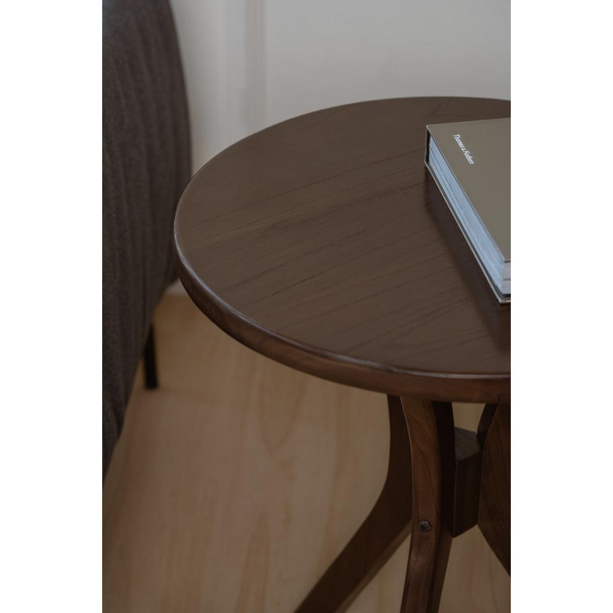 GATSBY WHITE CEDAR ROUND SIDE TABLE SET BLACK