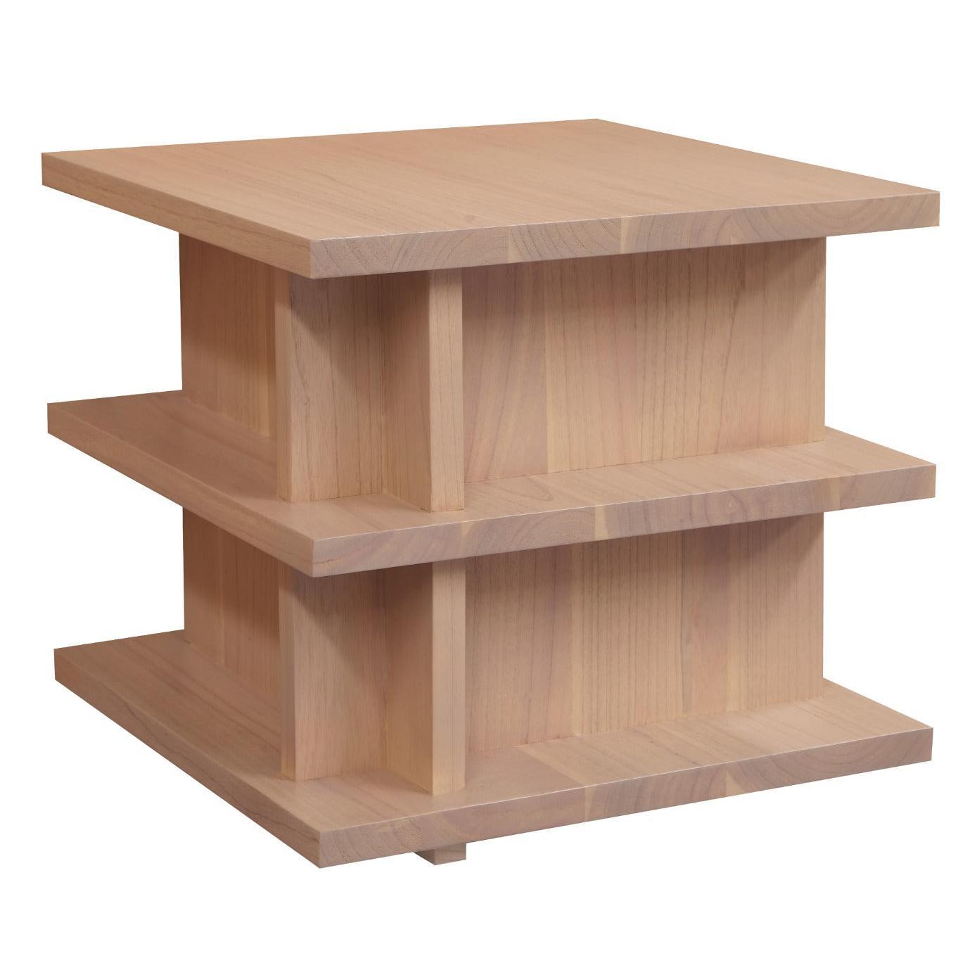 HUDSON SQUARE SIDE/LAMP TABLE IN WHITE CEDAR TIMBER NATURAL - MyChocolateWood