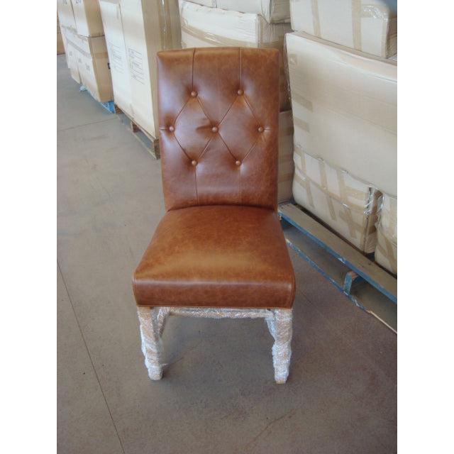 PIRRO TOP GRAIN TAN LEATHER DINING CHAIR