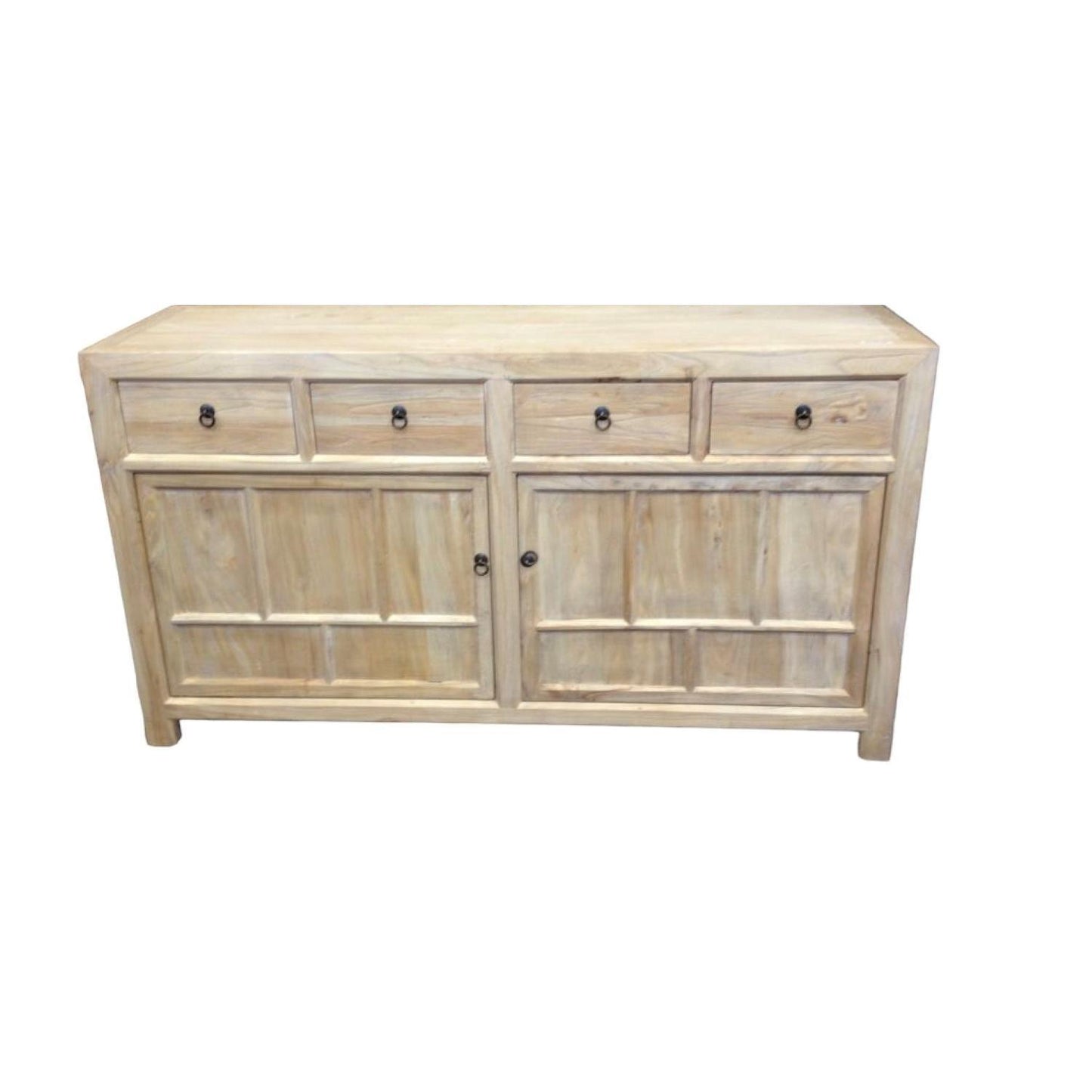 SHULI CHINESE ANTIQUE REPRODUCTION BUFFET SIDEBOARD 2-DOORS 4-DRAWERS ELM