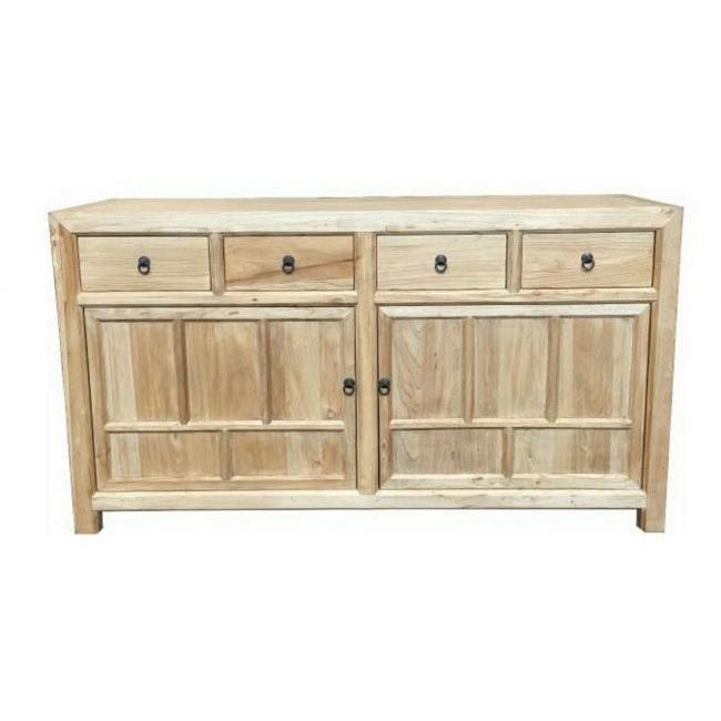 SHULI CHINESE ANTIQUE REPRODUCTION BUFFET SIDEBOARD 2-DOORS 4-DRAWERS ELM