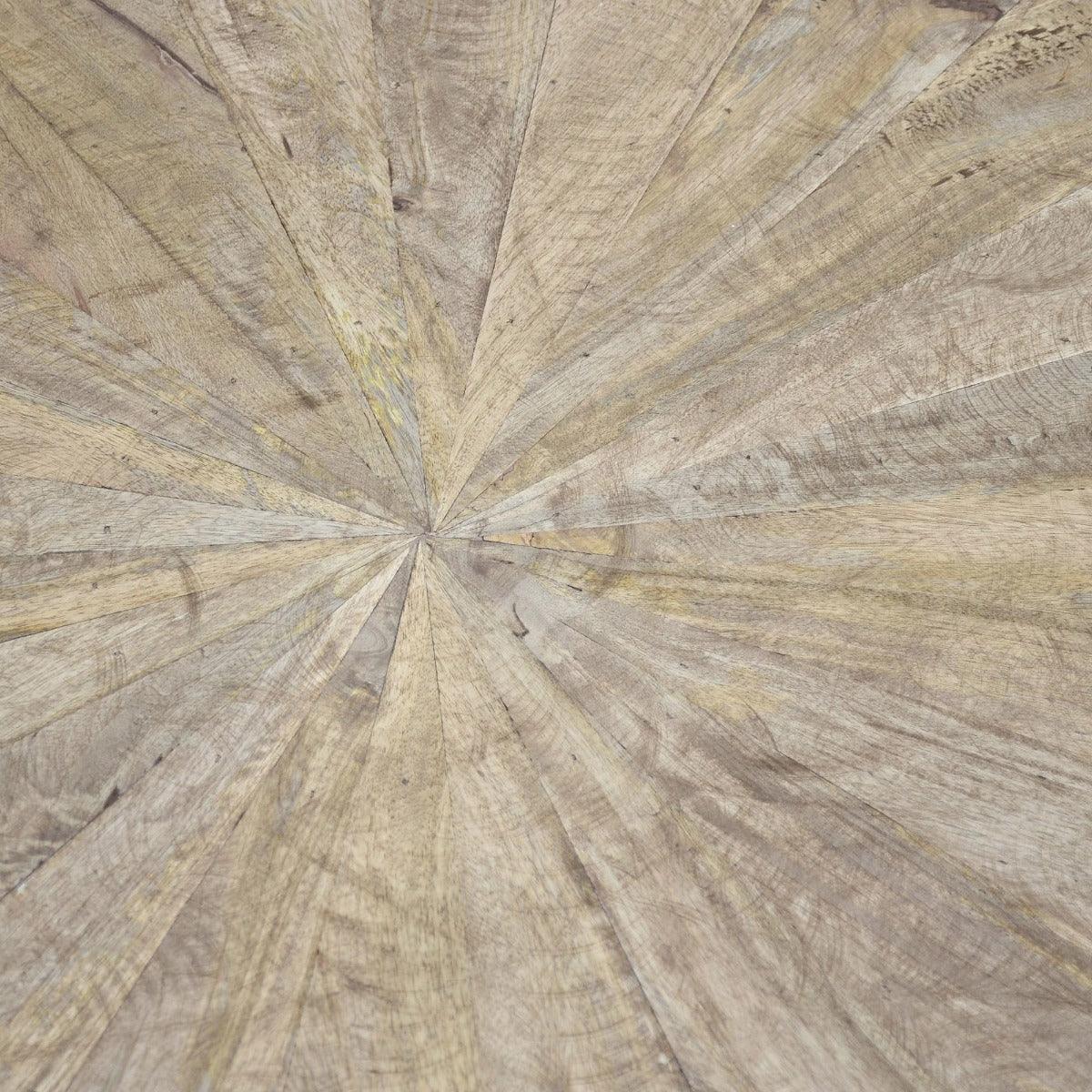 CASTELINO ROUND COFFEE TABLE WITH MANGO WOOD NATURAL TOP - MyChocolateWood