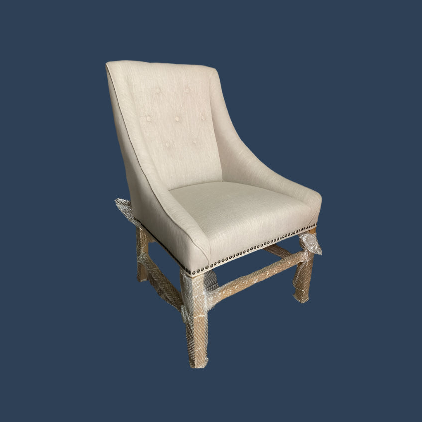 ORTAL FRENCH PROVINCIAL/HAMPTON STYLE DINING CHAIR IN FLAXEEN