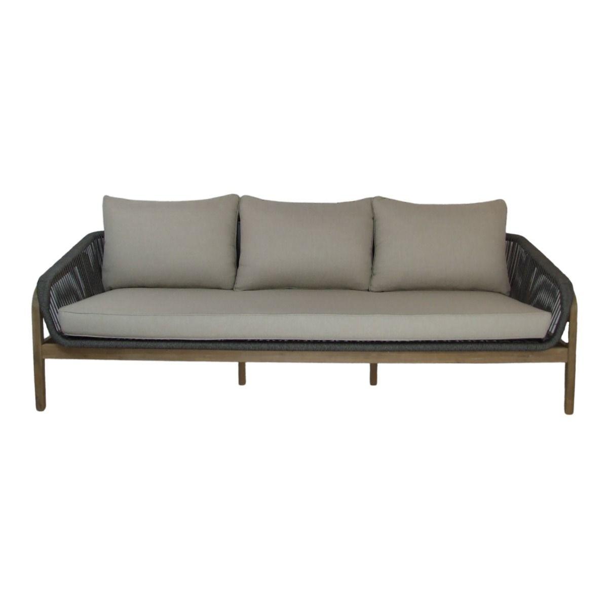 CARRERA ACACIA WOOD & ROPE 3-SEATER OUTDOORS SOFA