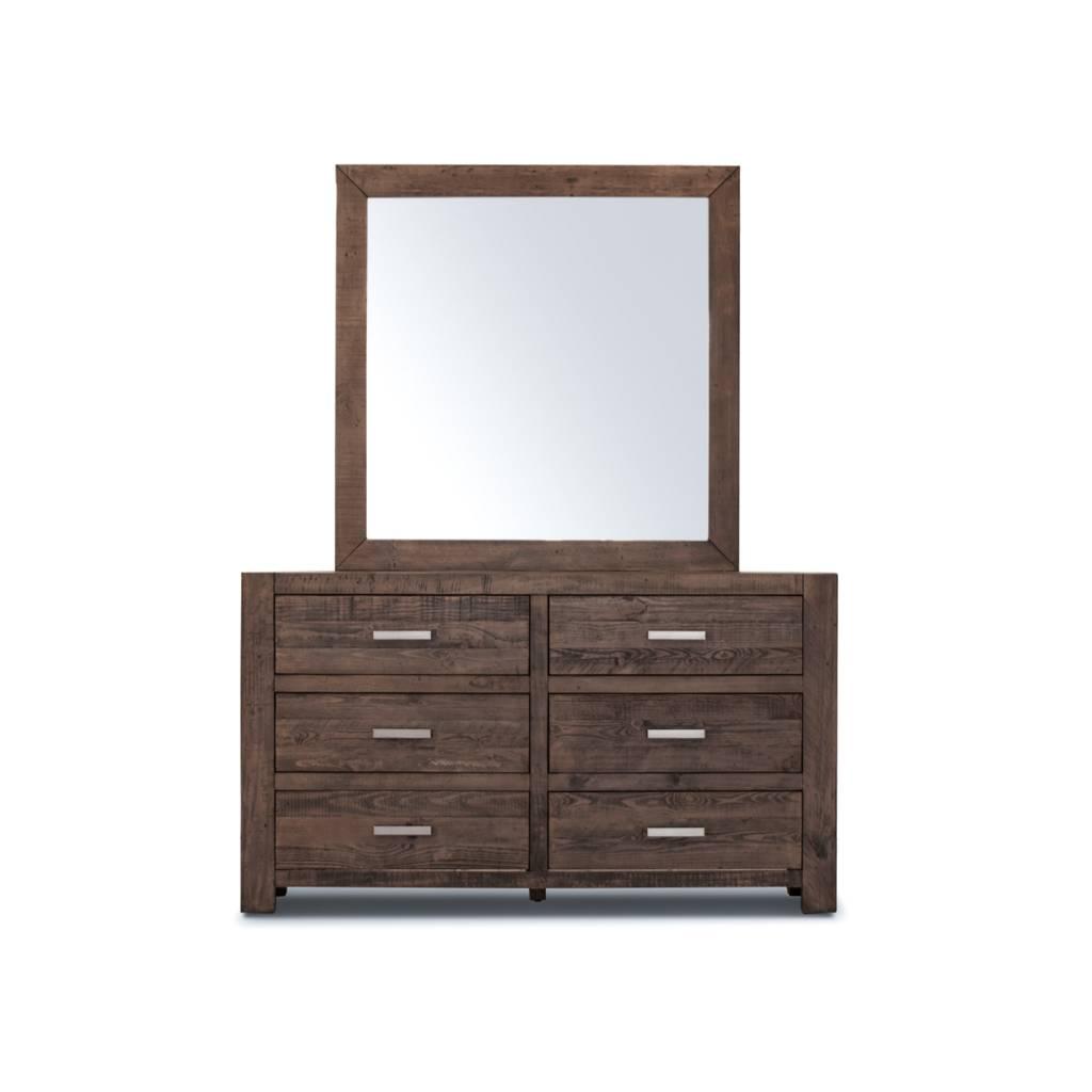 1 x ASHGAR DRESSER & MIRROR KIT IN GREY STONE - MyChocolateWood