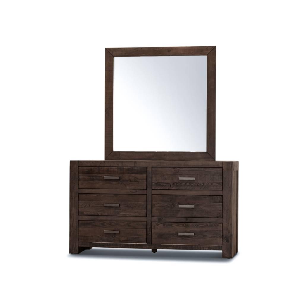 1 x ASHGAR DRESSER & MIRROR KIT IN GREY STONE - MyChocolateWood