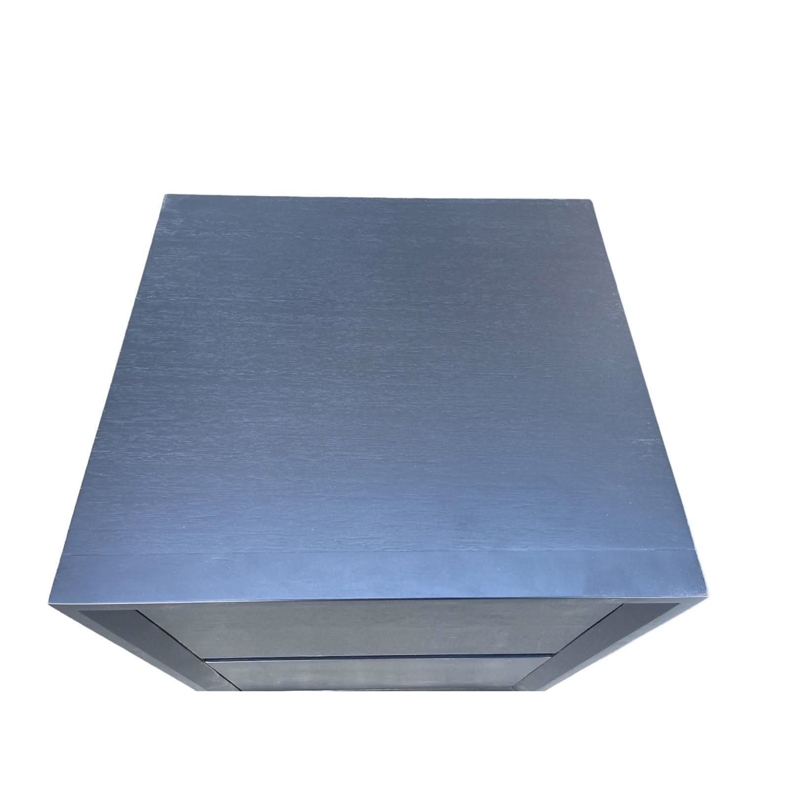 2 X BELLINI 2 DRAWER BEDSIDE TABLES IN TASSIE OAK MATT SOLID BLACK - MyChocolateWood