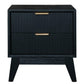 2 X ELIJAH ACACIA WOOD BEDSIDE TABLES 2 DRAWERS IN BRUSHED BLACK - MyChocolateWood