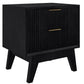 2 X ELIJAH ACACIA WOOD BEDSIDE TABLES 2 DRAWERS IN BRUSHED BLACK - MyChocolateWood