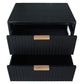 2 X ELIJAH ACACIA WOOD BEDSIDE TABLES 2 DRAWERS IN BRUSHED BLACK - MyChocolateWood