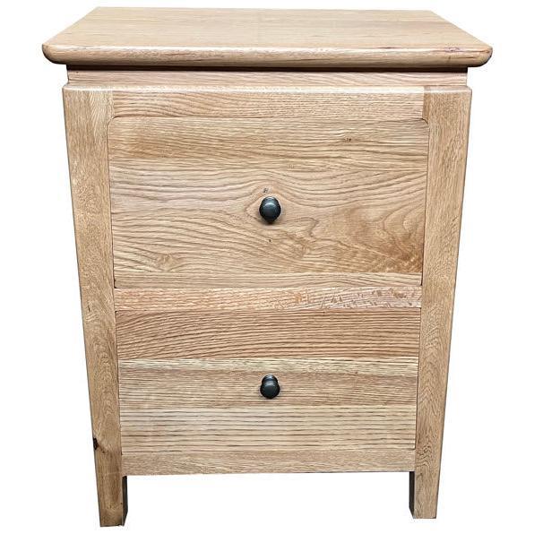 2 X ELLA SOLID OAK BEDSIDE TABLES - 2 DRAWERS - MyChocolateWood