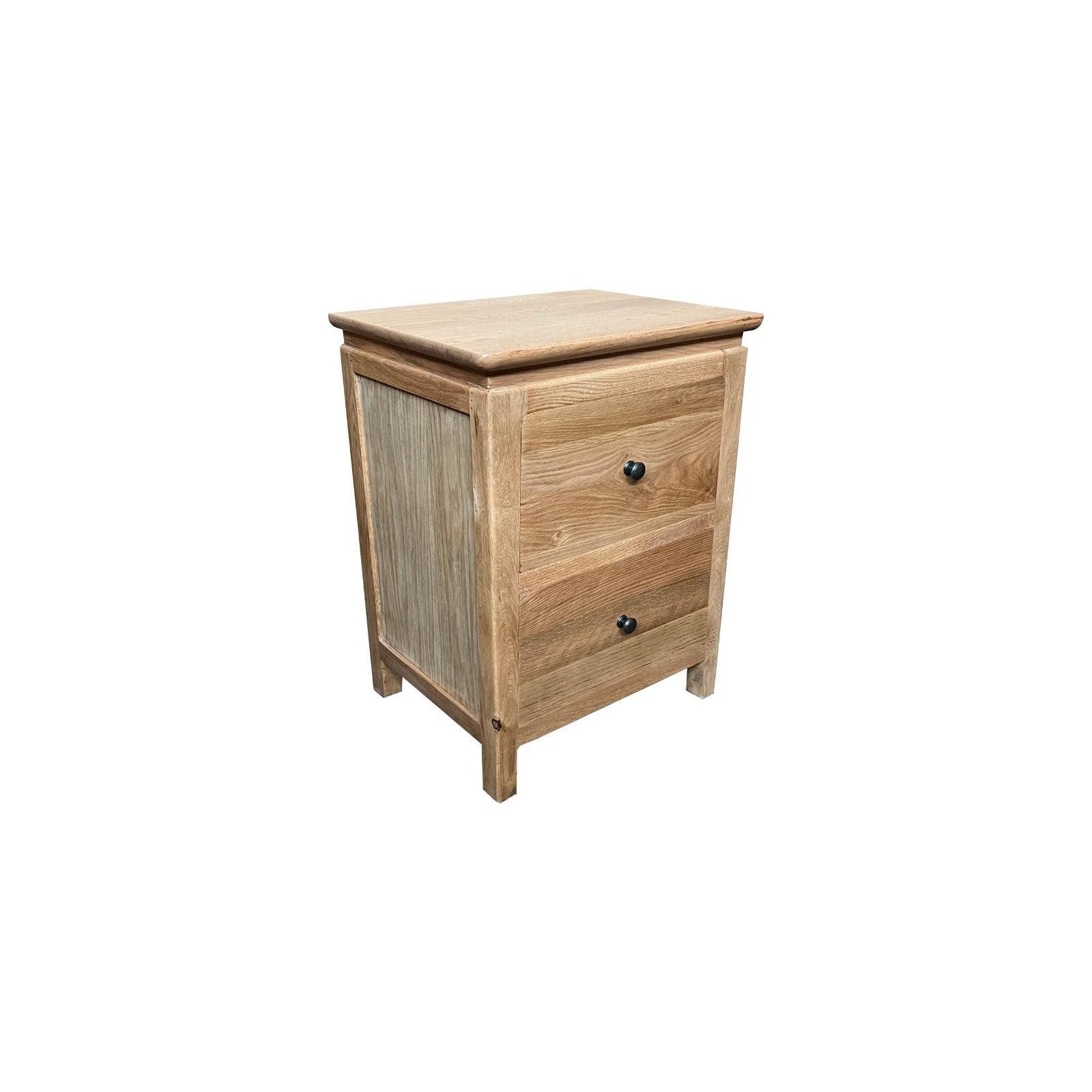 2 X ELLA SOLID OAK BEDSIDE TABLES - 2 DRAWERS - MyChocolateWood