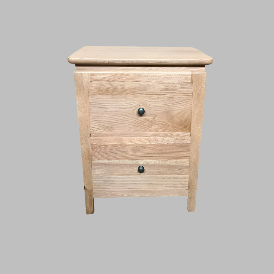 2 X ELLA SOLID OAK BEDSIDE TABLES - 2 DRAWERS - MyChocolateWood