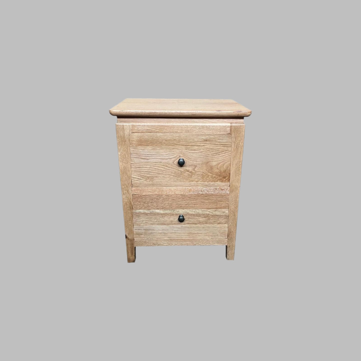 2 X ELLA SOLID OAK BEDSIDE TABLES - 2 DRAWERS - MyChocolateWood