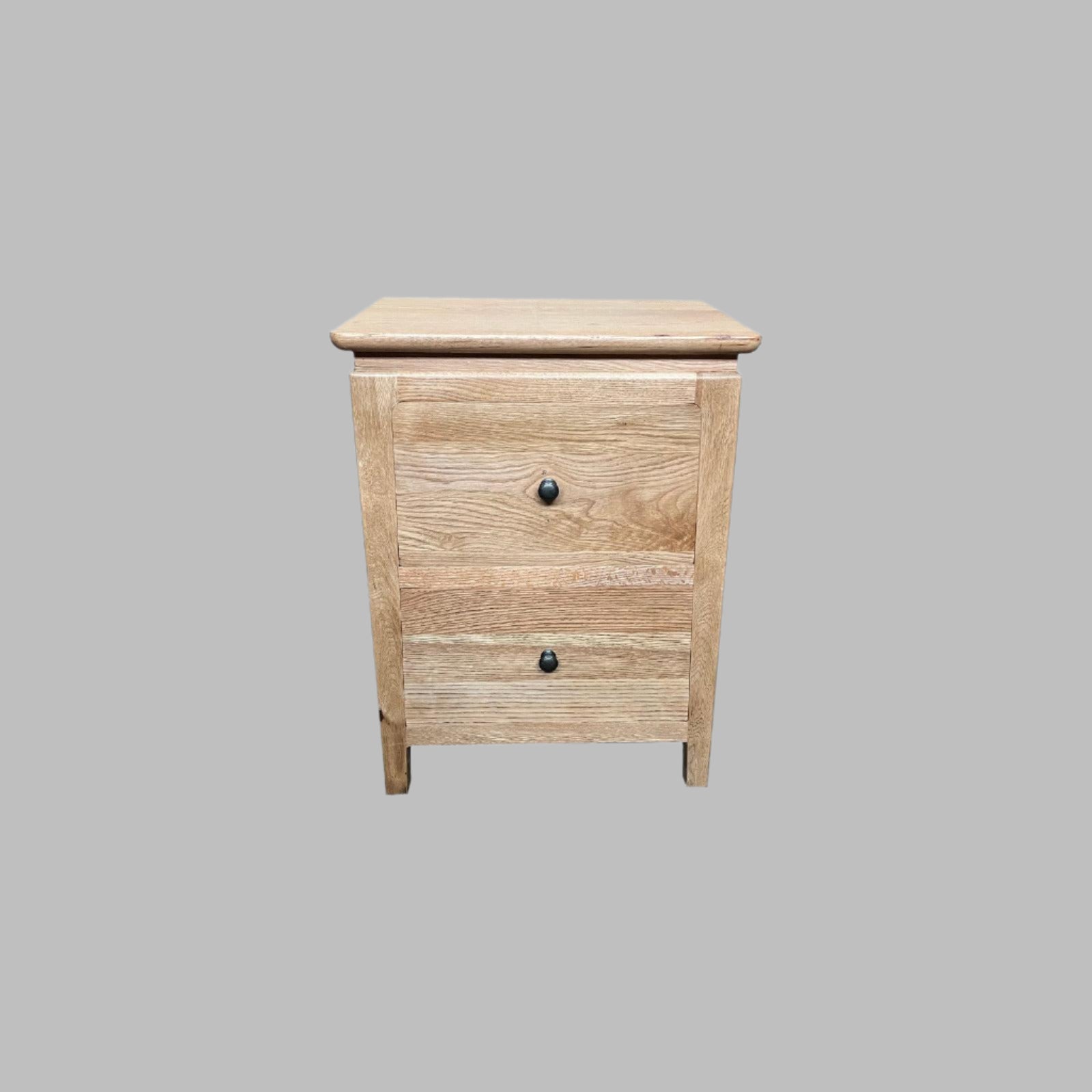 2 X ELLA SOLID OAK BEDSIDE TABLES - 2 DRAWERS - MyChocolateWood