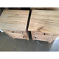 2 X VILLA RUSTIC LOUVRE STYLE BEDSIDE TABLES 1 DRAWER & 1 DOOR IN RECYCLED ELM - MyChocolateWood