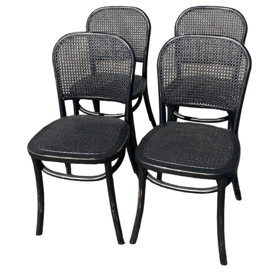 4 X BERMUDA DINING CHAIRS IN DISTRESSED BLACK - MyChocolateWood
