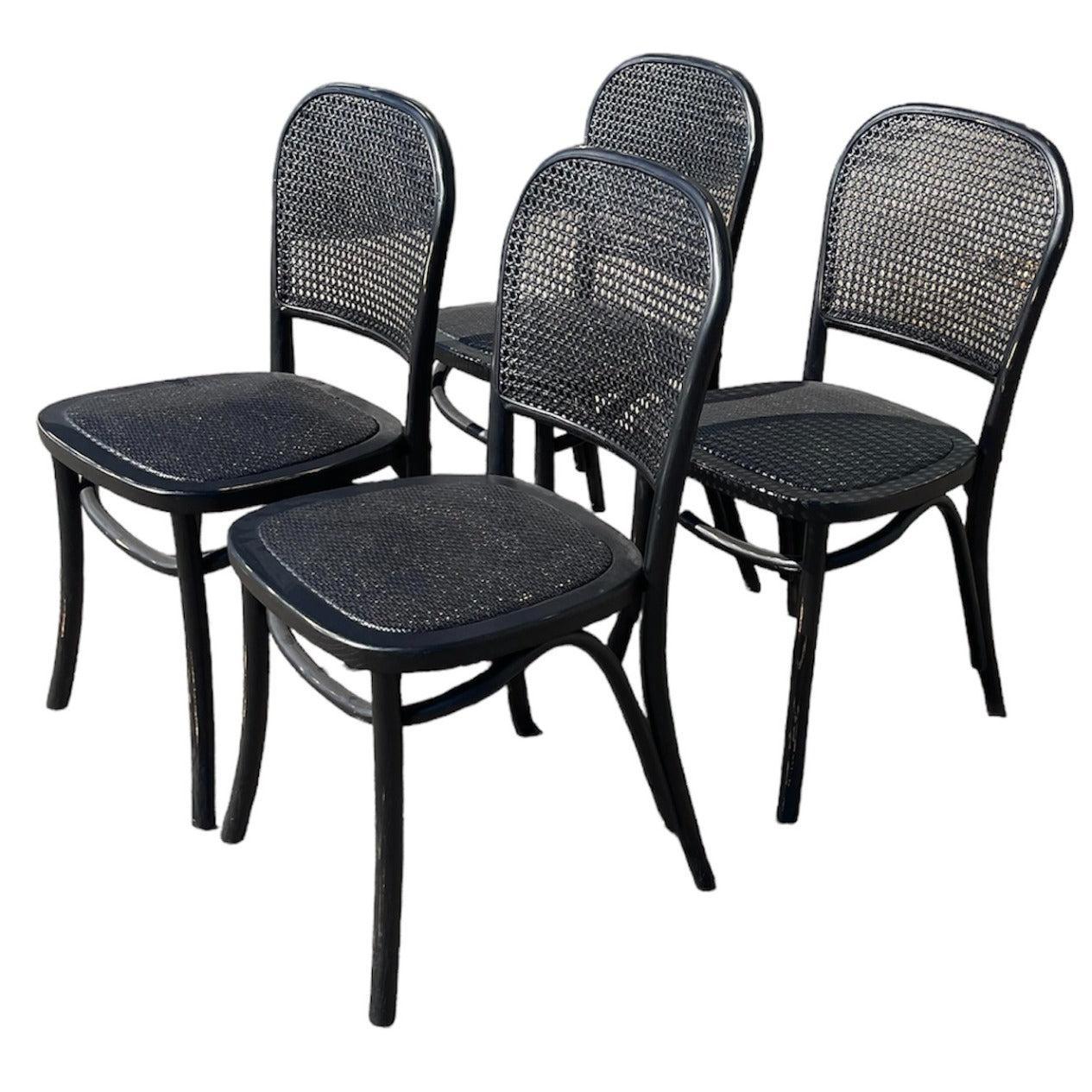 4 X BERMUDA DINING CHAIRS IN DISTRESSED BLACK - MyChocolateWood