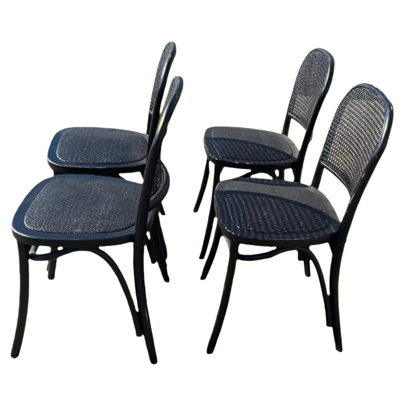 4 X BERMUDA DINING CHAIRS IN DISTRESSED BLACK - MyChocolateWood