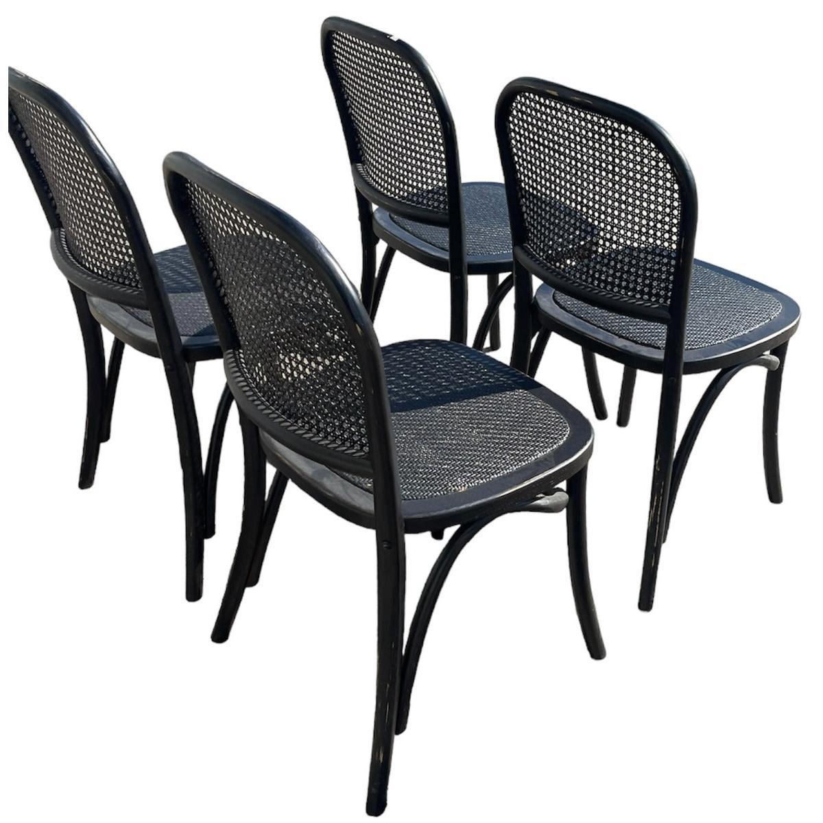 4 X BERMUDA DINING CHAIRS IN DISTRESSED BLACK - MyChocolateWood