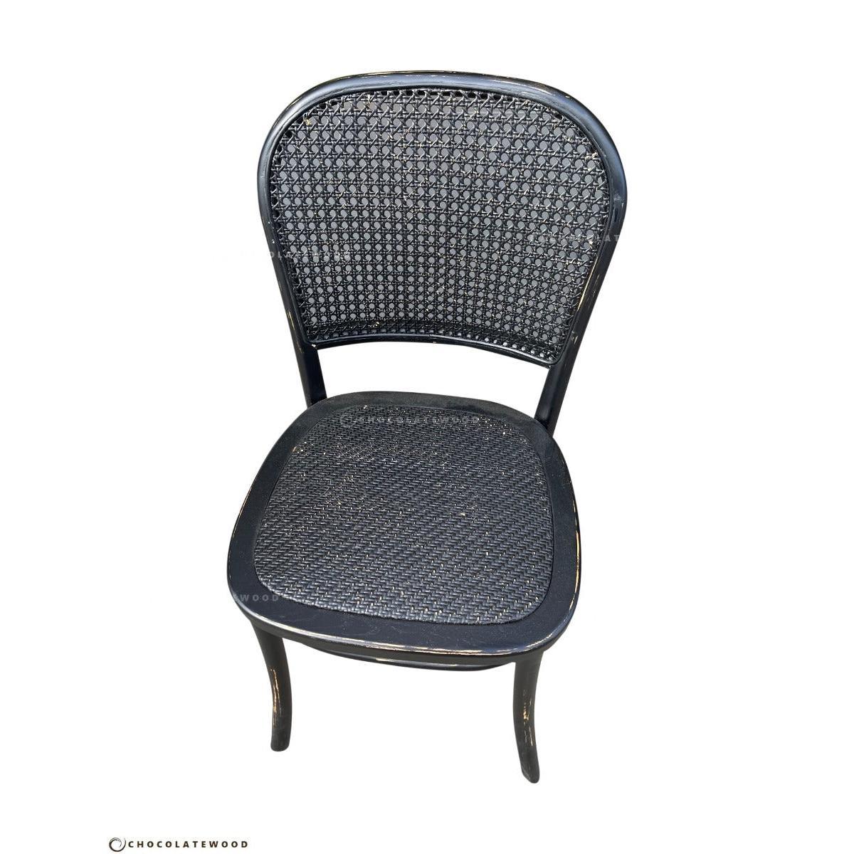 4 X BERMUDA DINING CHAIRS IN DISTRESSED BLACK - MyChocolateWood