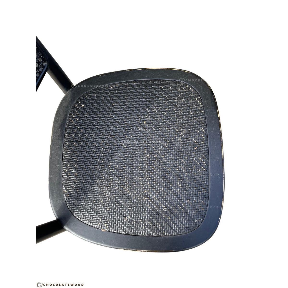 4 X BERMUDA DINING CHAIRS IN DISTRESSED BLACK - MyChocolateWood