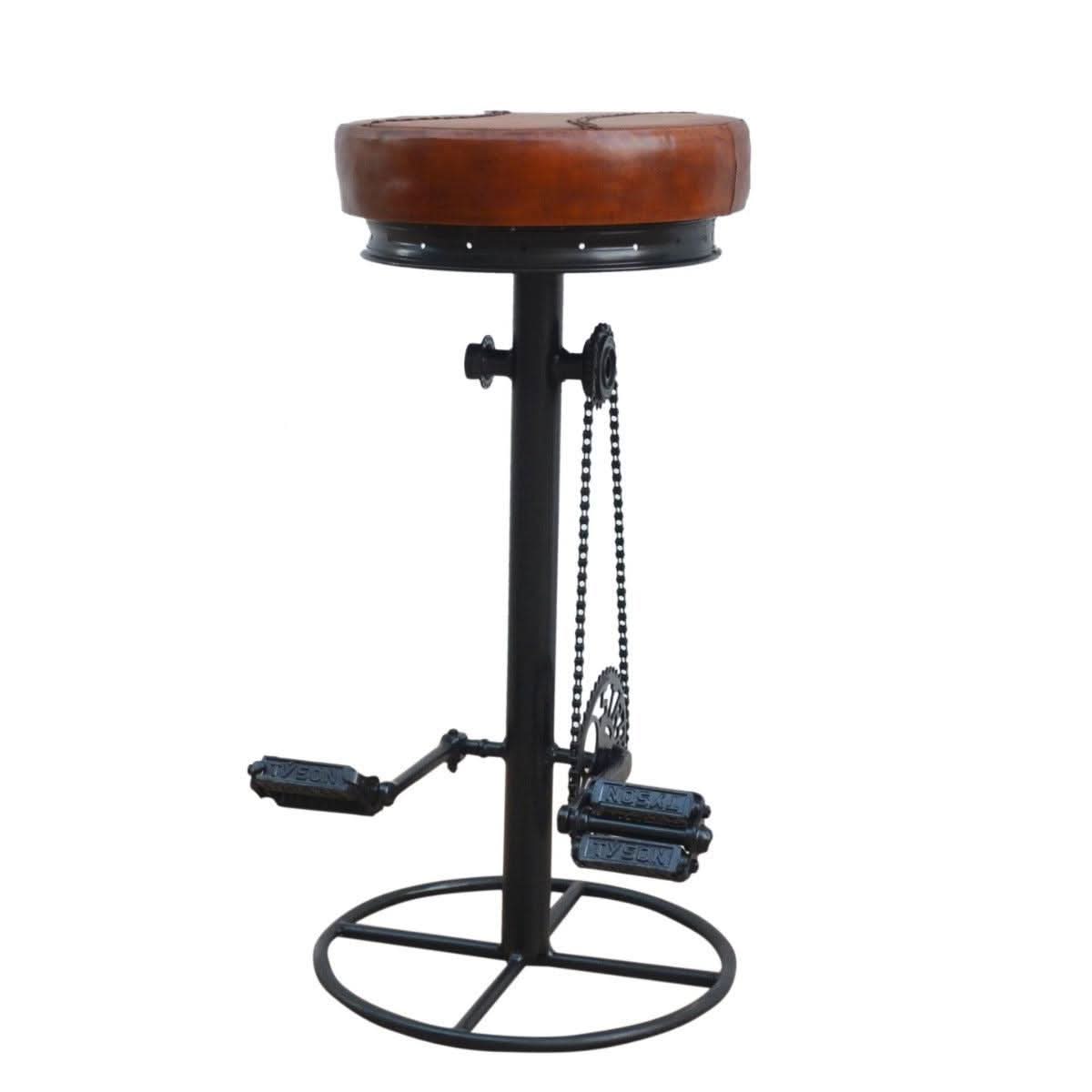 4 X INDUSTRIAL CAST IRON BICYCLE BAR STOOLS - MyChocolateWood