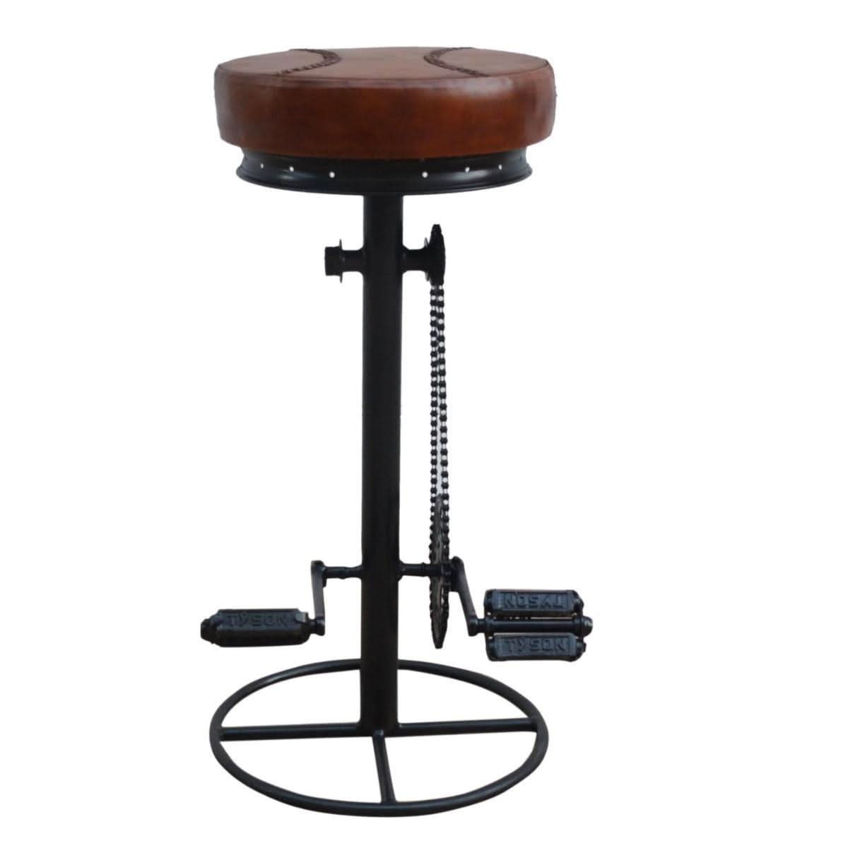 4 X INDUSTRIAL CAST IRON BICYCLE BAR STOOLS - MyChocolateWood