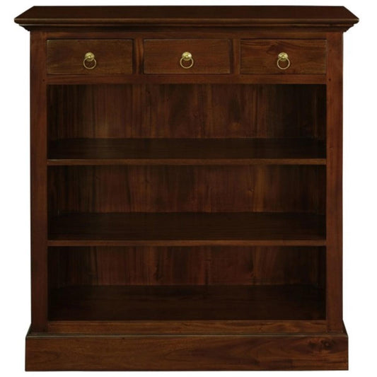 ADELAIDE SOLID MAHOGANY TIMBER 3 DRAWERS & 3 SHELVES BOOKCASE IN MAHOGANY - MyChocolateWood