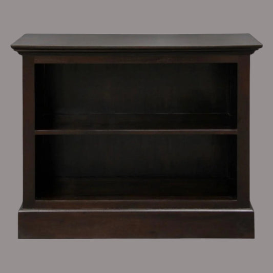 ADELAIDE SOLID MAHOGANY TIMBER LOW BOOKCASE IN CHOCOLATE - MyChocolateWood
