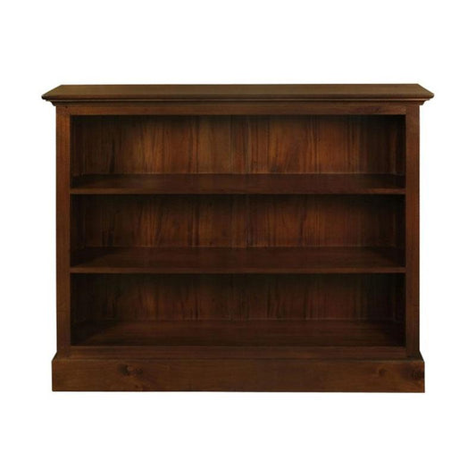 ADELAIDE SOLID MAHOGANY TIMBER WIDE BOOKCASE IN MAHOGANY - MyChocolateWood