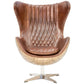ADELINE BUTTEFLY AGED LEATHER AND COPPER ALLOY EGG CHAIR - MyChocolateWood