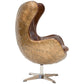 ADELINE BUTTEFLY AGED LEATHER AND COPPER ALLOY EGG CHAIR - MyChocolateWood