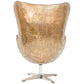 ADELINE BUTTEFLY AGED LEATHER AND COPPER ALLOY EGG CHAIR - MyChocolateWood