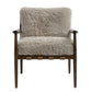 ALABAMA FAUX SHEEP SKIN/ASHWOOD ARMCHAIR /LOUNGE CHAIR IN BEIGE - MyChocolateWood