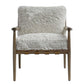 ALABAMA FUAX SHEEP SKIN/ASHWOOD ARMCHAIR /LOUNGE CHAIR IN WHITE - MyChocolateWood