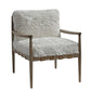 ALABAMA FUAX SHEEP SKIN/ASHWOOD ARMCHAIR /LOUNGE CHAIR IN WHITE - MyChocolateWood