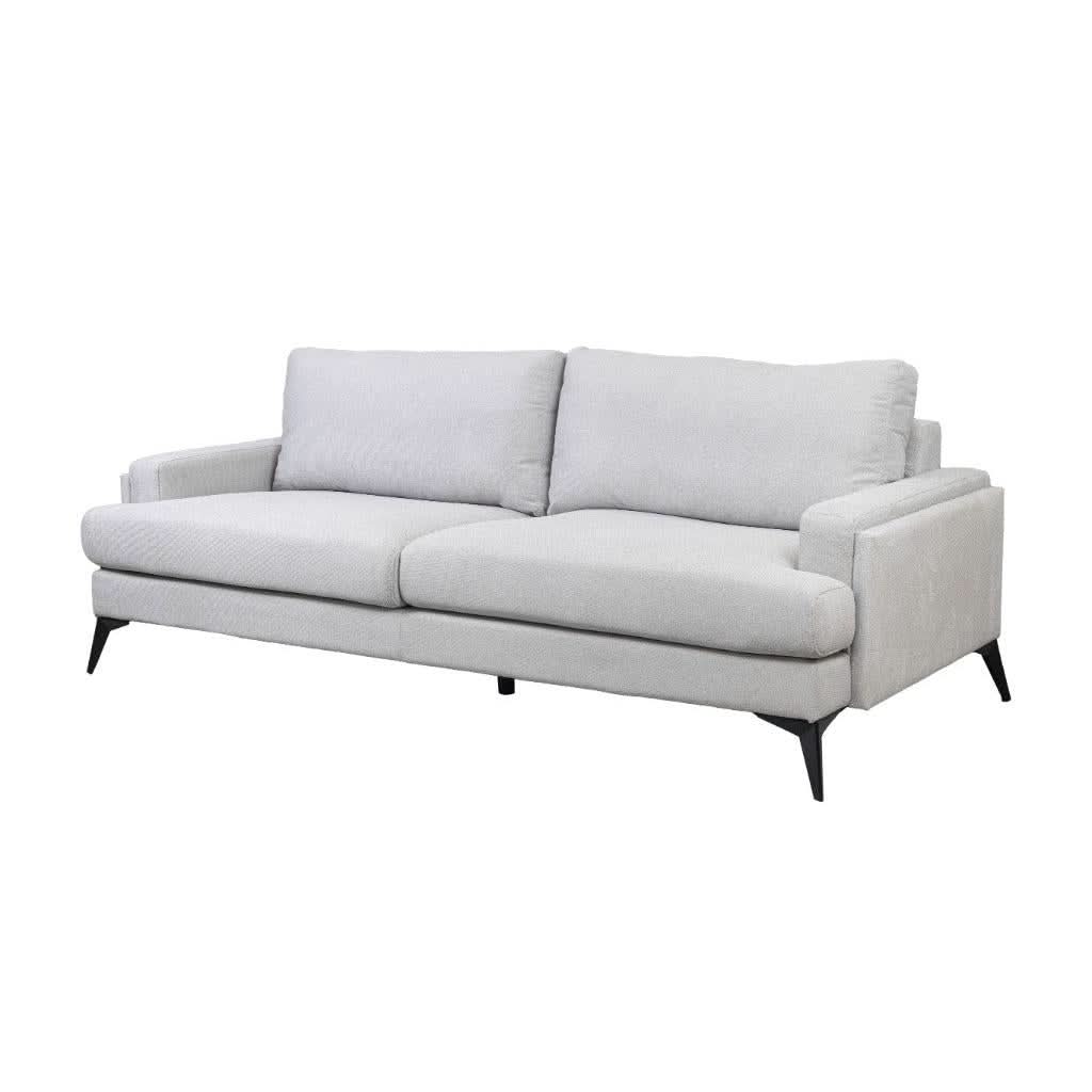 ALBERGO FABRIC 3-SEATER SOFA LOUNGE LIGHT GREY - MyChocolateWood