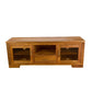 ALDO SOLID BLACKWOOD TV UNIT WITH 1 DRAWER & 2 GLASS DOORS - MyChocolateWood