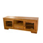 ALDO SOLID BLACKWOOD TV UNIT WITH 1 DRAWER & 2 GLASS DOORS - MyChocolateWood