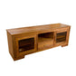 ALDO SOLID BLACKWOOD TV UNIT WITH 1 DRAWER & 2 GLASS DOORS - MyChocolateWood