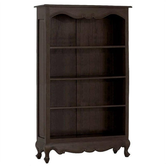 ALEXEI QUEEN ANN STYLE SOLID MAHOGANY BOOKCASE IN CHOCOLATE - MyChocolateWood