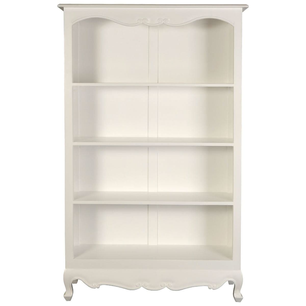 ALEXEI QUEEN ANN STYLE SOLID MAHOGANY BOOKCASE IN WHITE - MyChocolateWood