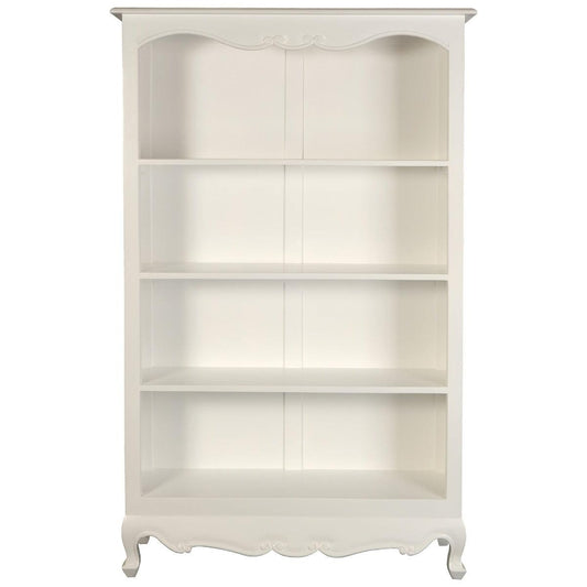 ALEXEI QUEEN ANN STYLE SOLID MAHOGANY BOOKCASE IN WHITE - MyChocolateWood