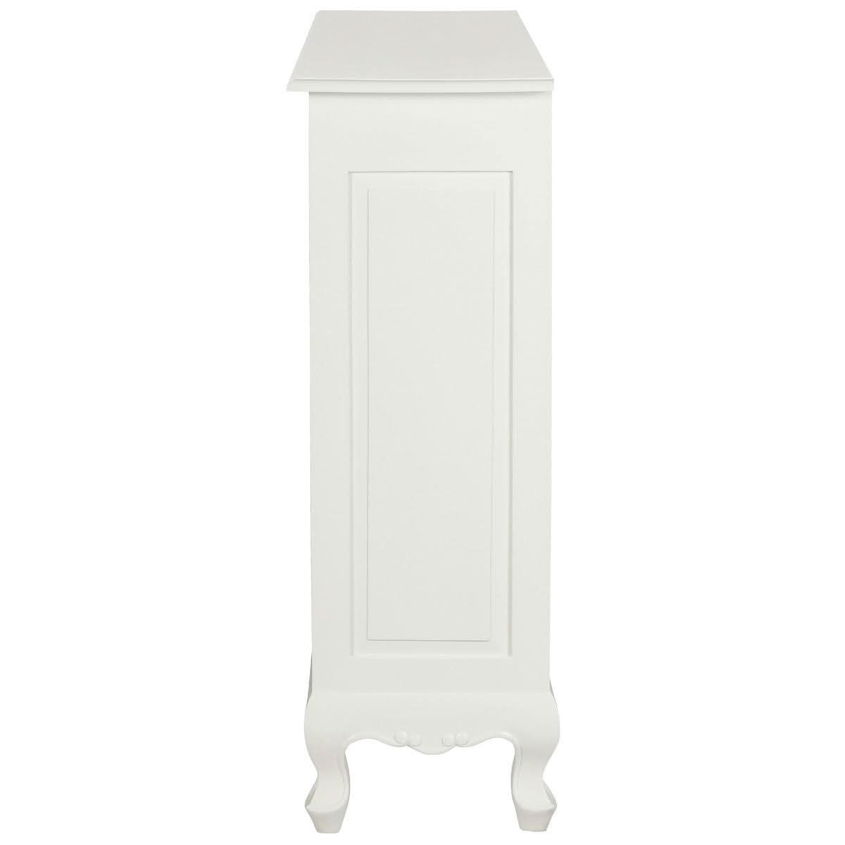 ALEXEI QUEEN ANN STYLE SOLID MAHOGANY LOW BOOKCASE IN WHITE - MyChocolateWood