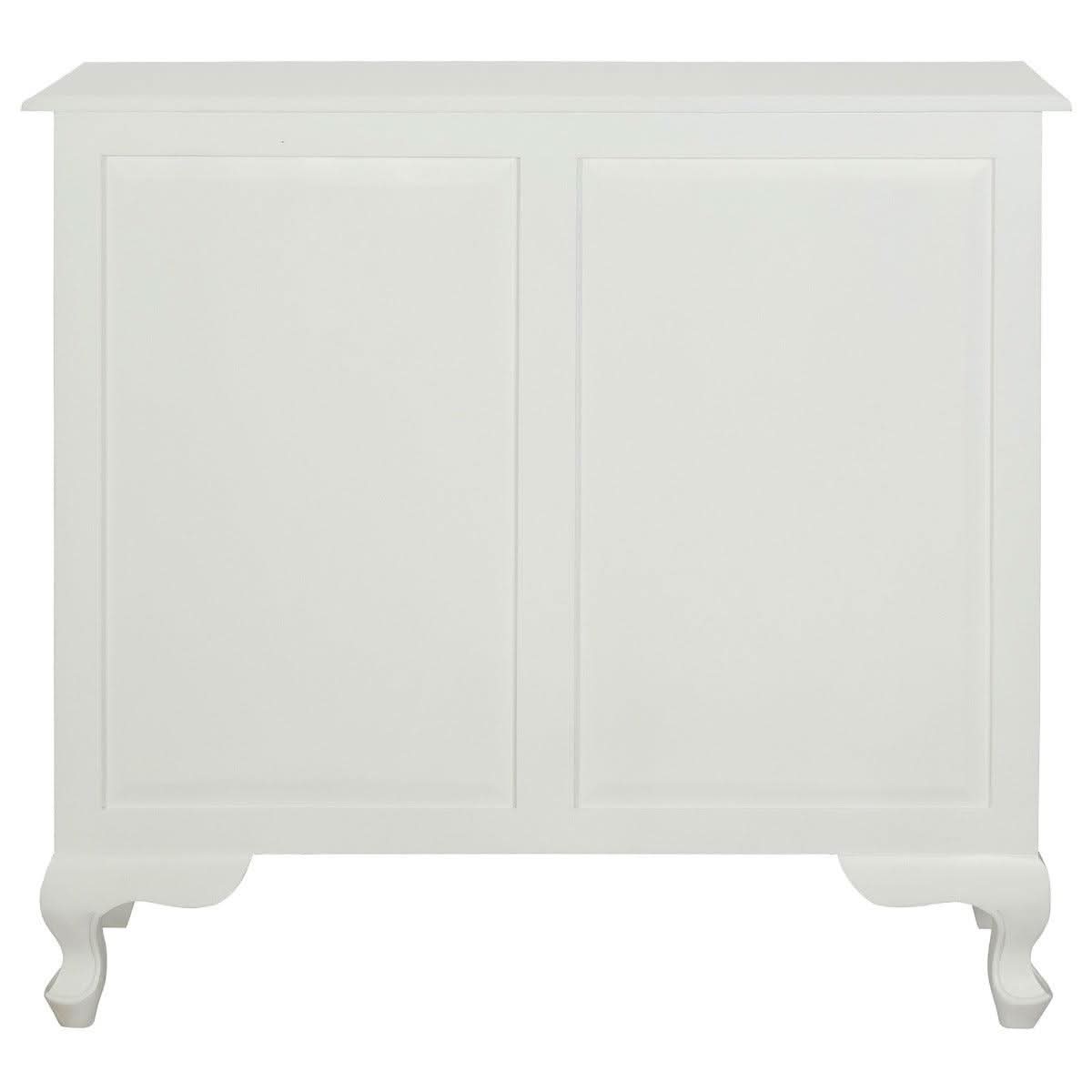 ALEXEI QUEEN ANN STYLE SOLID MAHOGANY LOW BOOKCASE IN WHITE - MyChocolateWood