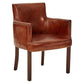 ALEXIA CARVER CHAIR IN ORIGINAL AGED LEATHER WITH BRASS STUD TRIM - MyChocolateWood