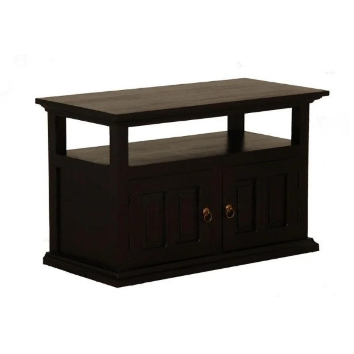 ALLENBY SOLID MAHOGANY TV UNIT 2 DOORS/SHELF - CHOCOLATE - MyChocolateWood